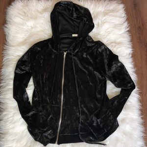 Heart Hips Velvet Zipper Hooded Jacket